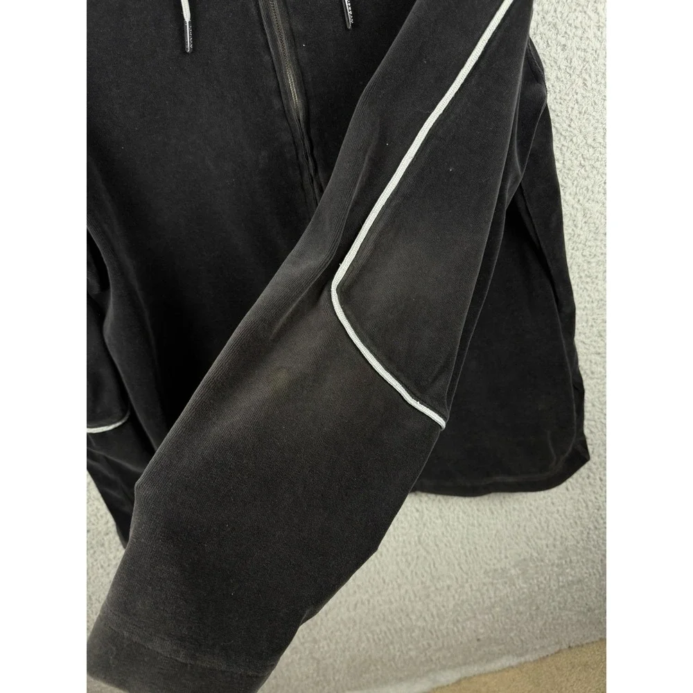 Vintage Y2K Air Jordan Black Velour Hooded Sweatsuit Men's Sz L Tracksuit‎ Set